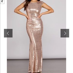 Low Back Sequin Gown